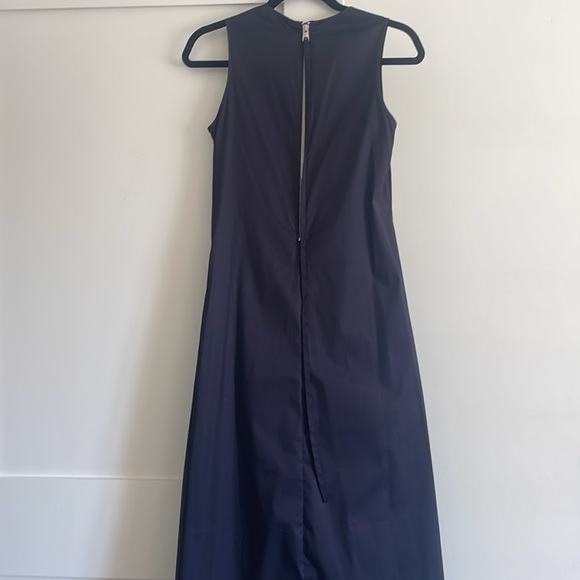 COS navy sleeveless maxi dress with front pleats Sz 2 NWT - Picture 3 of 8